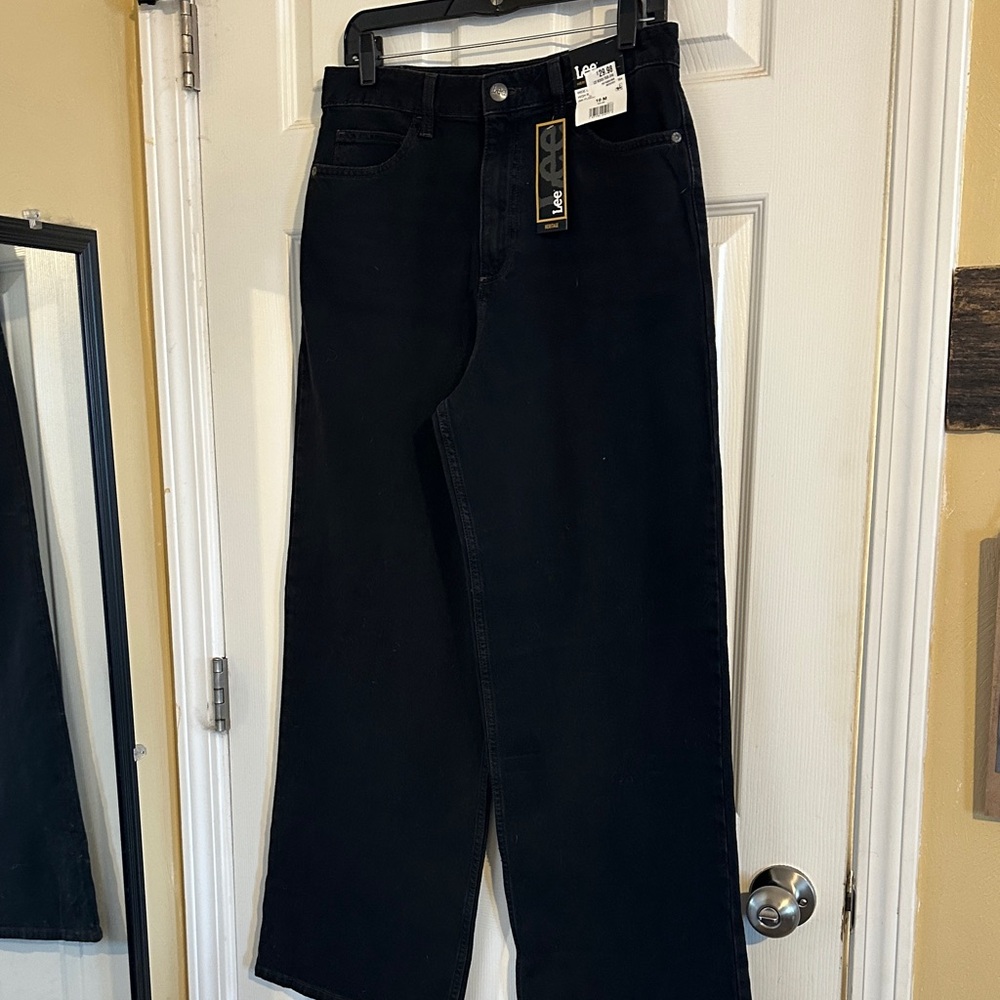 Lee Dark Denim Wide-Leg Pants